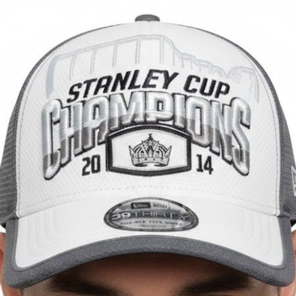 LA Kings Hat 2014 Stanley Cup Champions New‎ Era 39THIRTY Flex Fit Cap NHL Gray